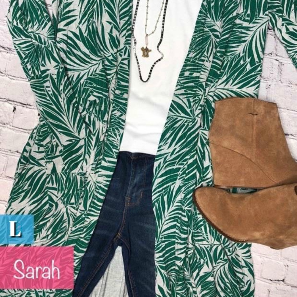 NWT LuLaRoe Palm leaves Sarah duster cardigan